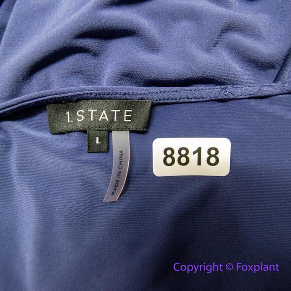 New! 1.STATE Women's Cuffed Sleeve Romper‎ Blue, size L - Picture 8 of 11